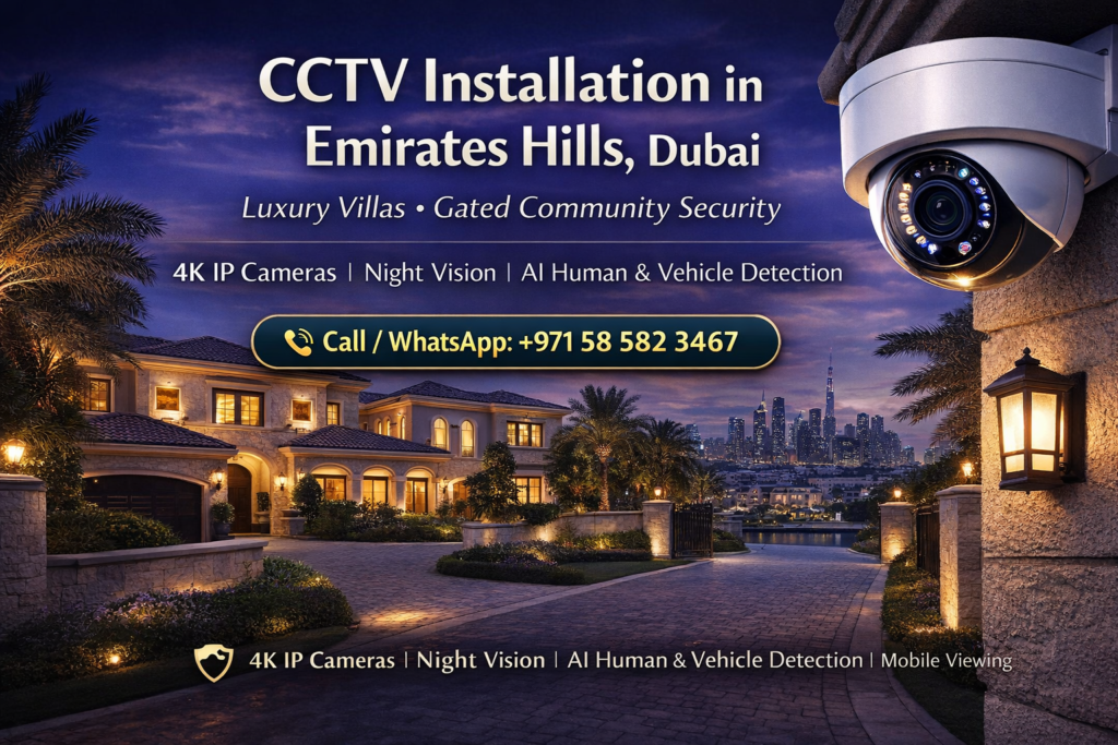 CCTV installation in Emirates Hills Dubai for luxury villas