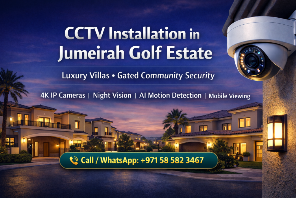 CCTV installation in Jumeirah Golf Estate Dubai for luxury villas