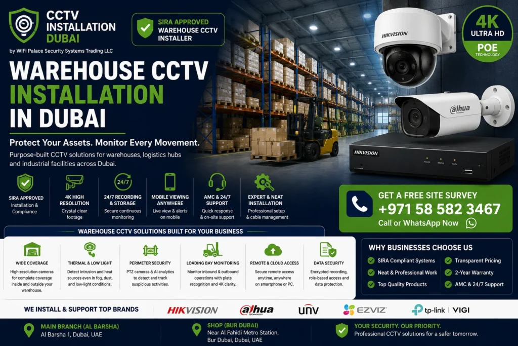 warehouse CCTV installation in Dubai